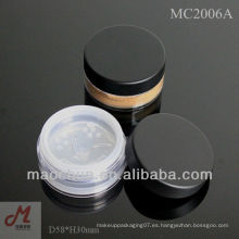 MC2006A 3g / 8g / 10g / 20g / 30g contenedor de maquillaje mineral de tamiz cerrable